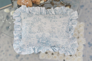 Toile Ruffle Pearl Bespoke Pillow