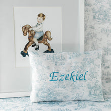 Load image into Gallery viewer, Mini Newborn Toile Personalized Pillow
