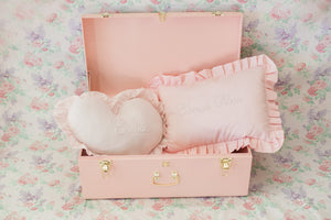 Pink Ruffle Pearl Bespoke Pillow