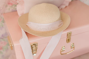 Petite Cheri Pink Straw Hat