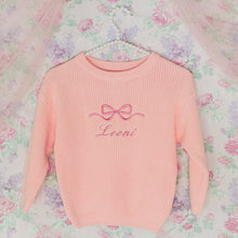 Load image into Gallery viewer, Pink Bow Personalized Sweater
