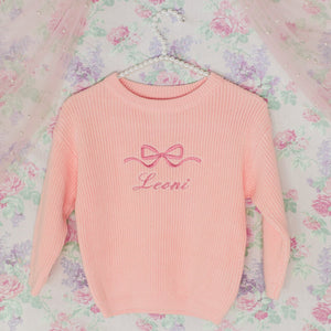 Pink Bow Personalized Sweater