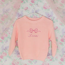 Load image into Gallery viewer, Pink Bow Personalized Sweater
