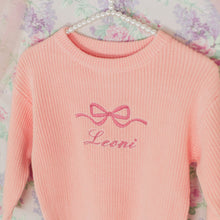 Load image into Gallery viewer, Pink Bow Personalized Sweater
