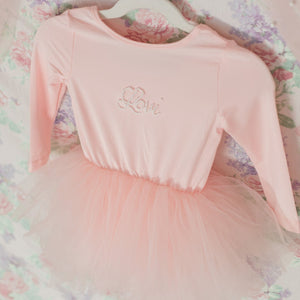 Blush Pink Personalized Long Sleeve Pearl Ballerina Tutu