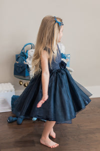 Navy Rosette Dress