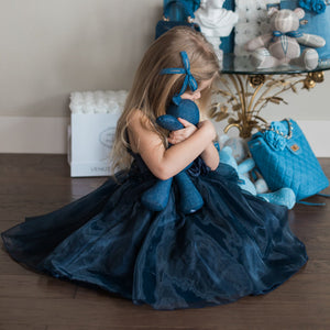 Navy Rosette Dress