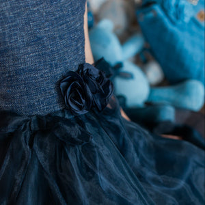 Navy Rosette Dress