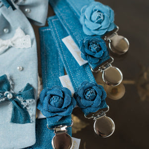 Denim Camellia Pacifier Holder