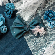 Load image into Gallery viewer, Bespoke Dark Denim Small Bow
