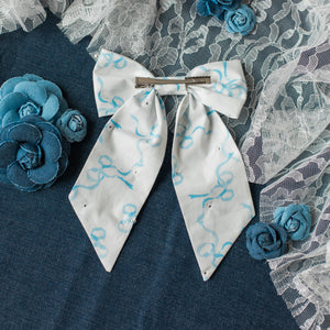 Blue Bows and Pearls Bespoke Bow