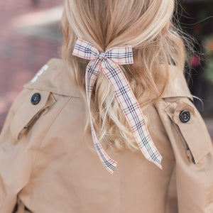 Plaid Long Ribbon Bow