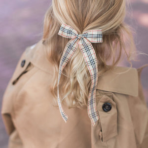 Plaid Long Ribbon Bow