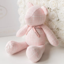 Load image into Gallery viewer, Eloise Tweed Pearl Initial Teddy Bear
