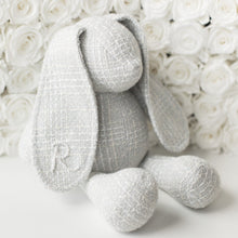 Load image into Gallery viewer, Estelle Tweed Pearl Initial Bunny
