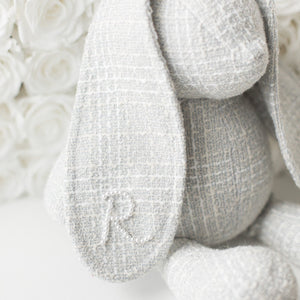 Estelle Tweed Pearl Initial Bunny