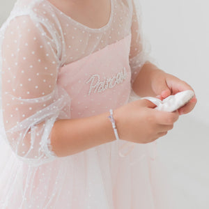 Blush Pink Long Sleeve Pearl Dress