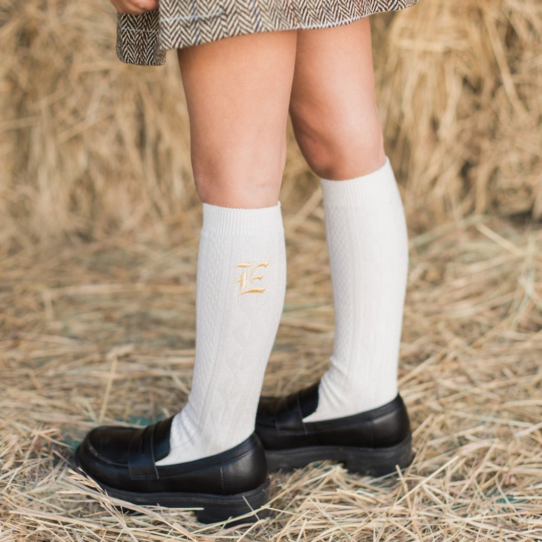 Ivory Monogrammed Socks