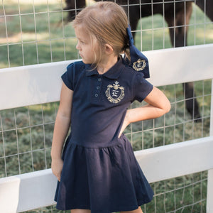 Navy Monogrammed Polo Dress