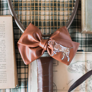 Hunting Dog Leather Bow