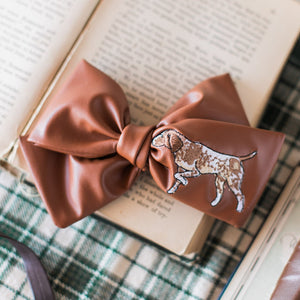 Hunting Dog Leather Bow