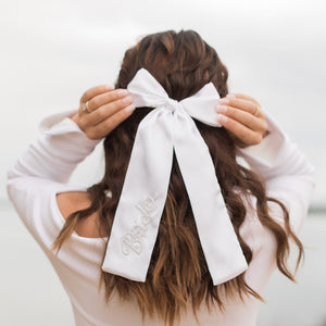 Bride White Satin Bow