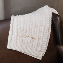 Load image into Gallery viewer, White Personalized Baby Blanket
