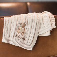 Load image into Gallery viewer, Teddy Bear Personalized Baby Blanket
