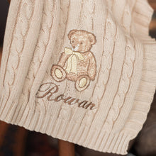 Load image into Gallery viewer, Teddy Bear Personalized Baby Blanket
