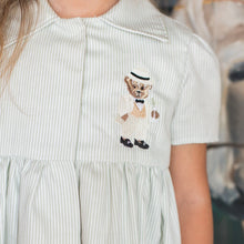 Load image into Gallery viewer, Green Striped Bear Shirt Dress {Limited}
