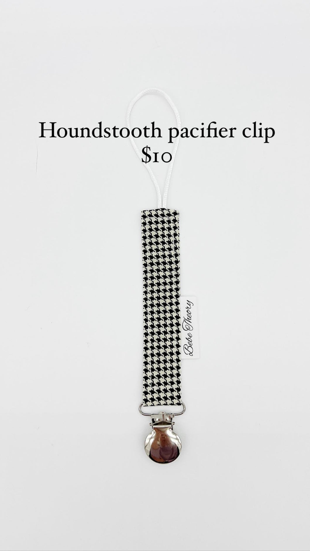 Houndstooth pacifier clip
