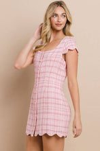 Load image into Gallery viewer, Pink Scalloped Tweed Mama Dress {RTS}
