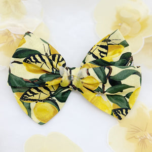 Lemon and Butterflies Bow {RTS}