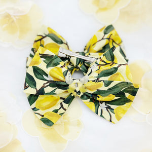 Lemon and Butterflies Bow {RTS}