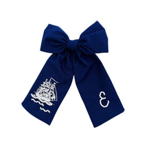 Load image into Gallery viewer, Sailboat Navy Bespoke Pearl Bow
