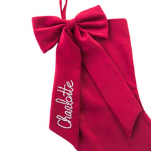 Load image into Gallery viewer, Red Velvet Pearl Stocking
