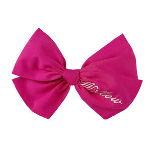 Fuchsia Personalized Cotton Bow {Medium}