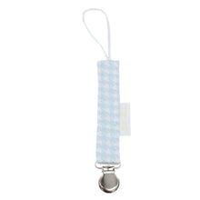 Load image into Gallery viewer, Baby Blue Houndstooth Pacifier Clip
