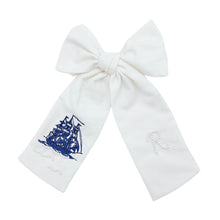 Load image into Gallery viewer, Sailboat White Bespoke Pearl Bow
