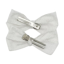 Load image into Gallery viewer, White Shimmer Butterfly Pigtail Bows

