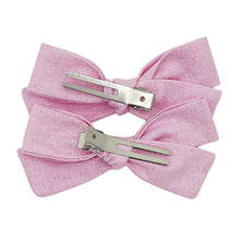 Load image into Gallery viewer, Pink Shimmer Butterfly Pigtail Bows
