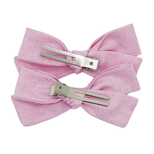 Pink Shimmer Butterfly Pigtail Bows