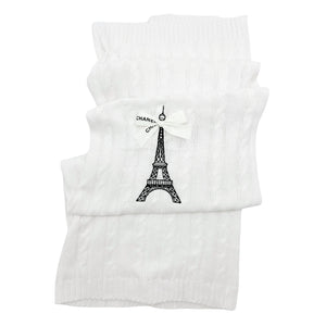 White Coco Eiffel Tower Baby Blanket