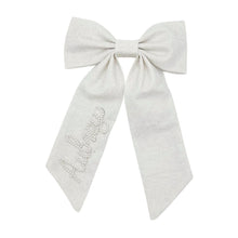 Load image into Gallery viewer, White Pearl Cotton Shimmer Bow
