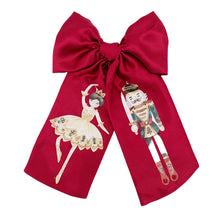 Load image into Gallery viewer, Red Satin Ballerina and Nutcracker Bow
