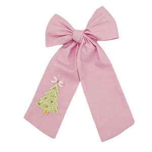 Pink Christmas Tree Crystal Bow