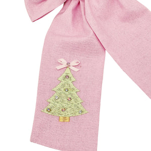 Pink Christmas Tree Crystal Bow