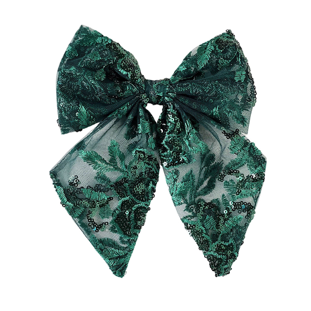 Emerald Green Sailor Tulle Bow
