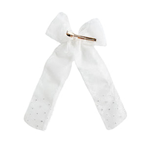 White Long Crystal Bow