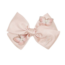 Load image into Gallery viewer, Blush Pink Initial Butterfly Pearl Bow
